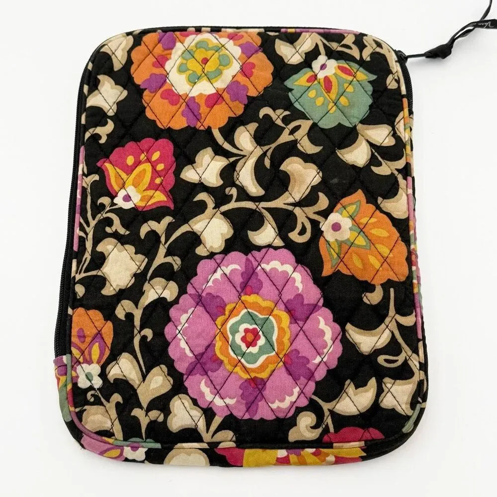 Vera Bradley Suzani Black and Tan Floral Paisley iPad Tablet Sleeve Case